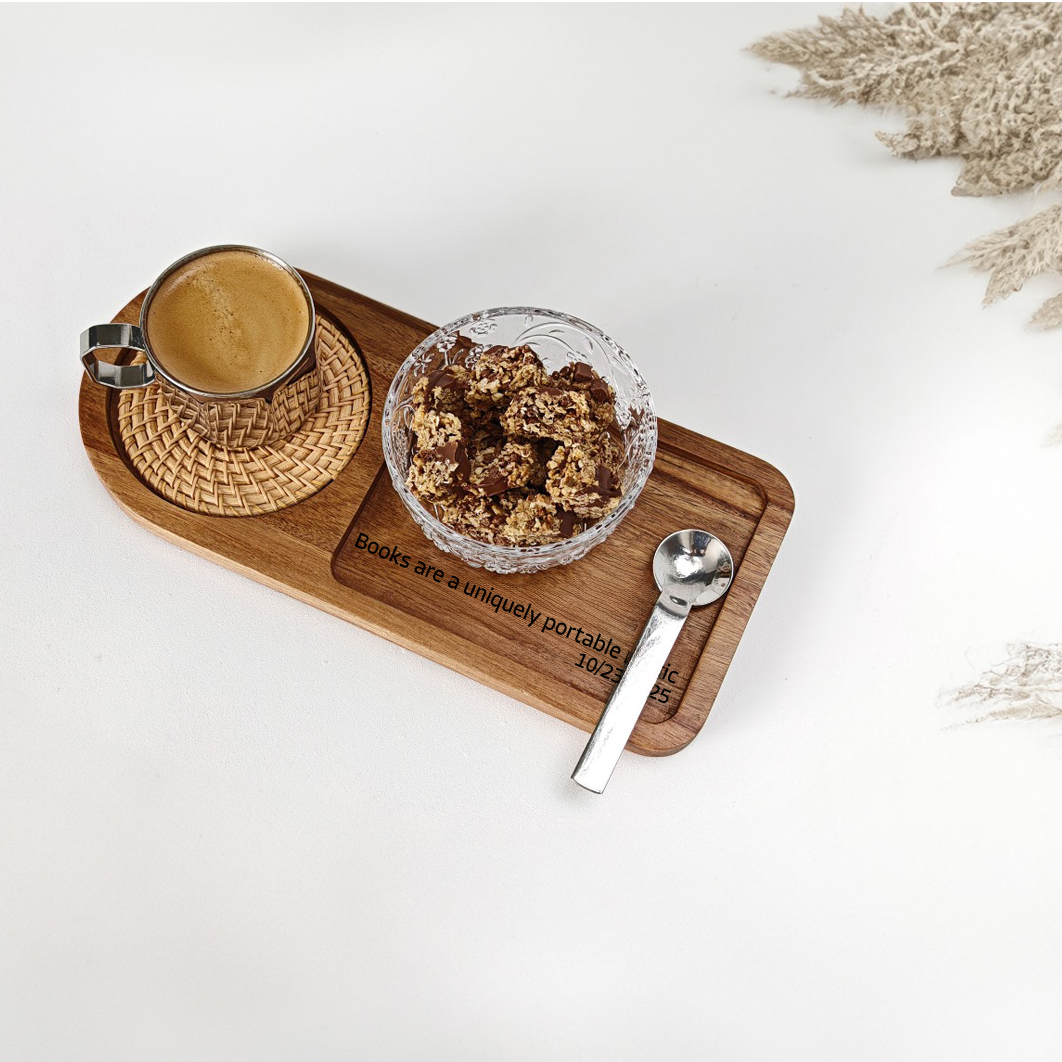 Aristocoffee – Tavă elegantă din lemn pentru cafea, ceai sau decor - Platera Romania