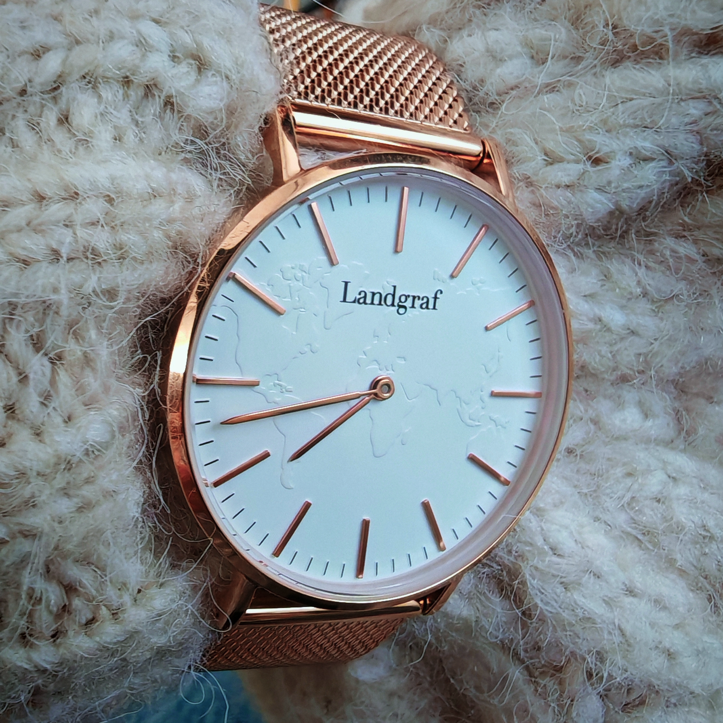 Embossed map watch & personalized engraving