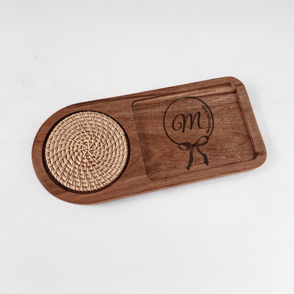 Aristocoffee – Tavă elegantă din lemn pentru cafea, ceai sau decor - Platera Romania