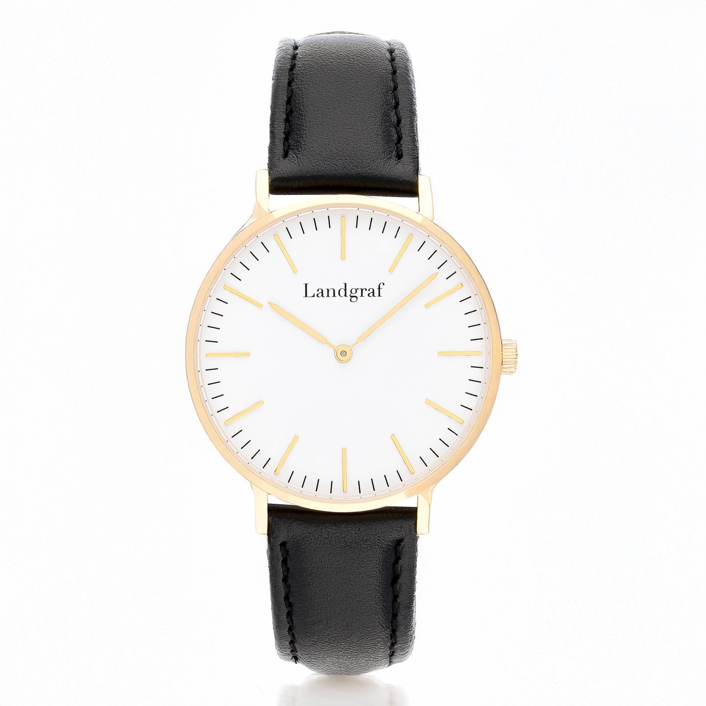 Elegant women's watch with genuine leather strap