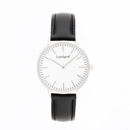 Elegant women's watch with genuine leather strap