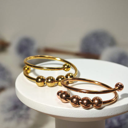 Adjustable anti-anxiety stainless steel ring – gold, silver, rose gold