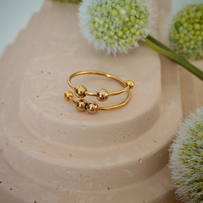 Adjustable anti-anxiety stainless steel ring – gold, silver, rose gold