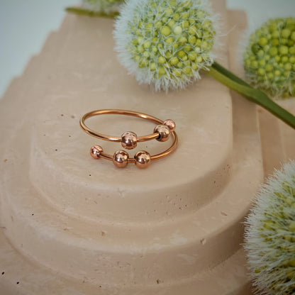 Adjustable anti-anxiety stainless steel ring – gold, silver, rose gold