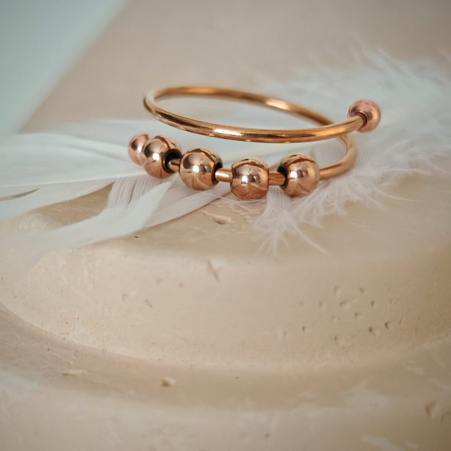 Adjustable anti-anxiety stainless steel ring – gold, silver, rose gold