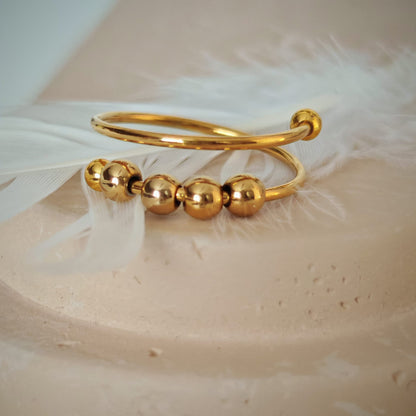 Adjustable anti-anxiety stainless steel ring – gold, silver, rose gold