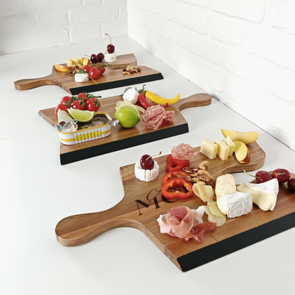 Set 3 platouri puzzle din lemn de acacia – design natural și versatil pentru servire - Platera Romania