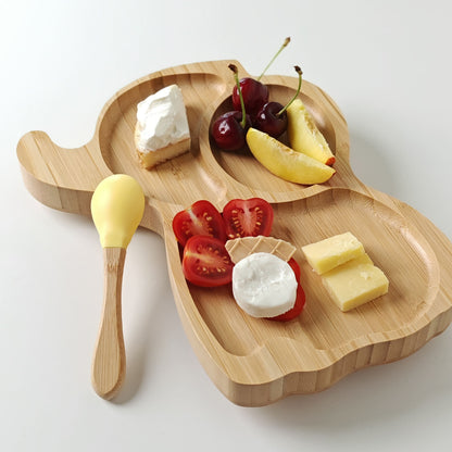 Farfurie din bambus pentru copii – model Elefant, cu ventuză antiderapantă - Platera Romania