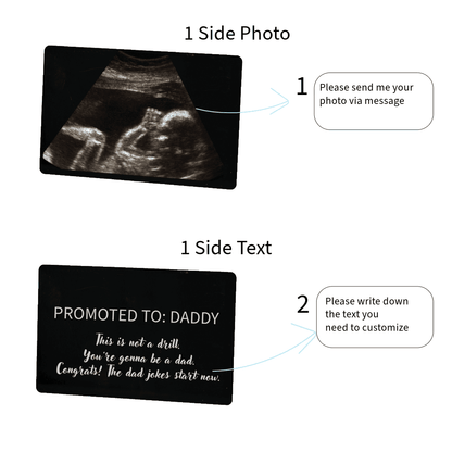 Cadou emoționant pentru tată în devenire – card ecografie personalizabil.