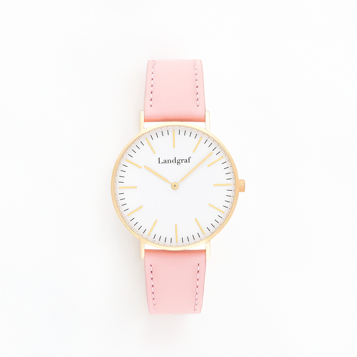 Elegant women's watch with genuine leather strap