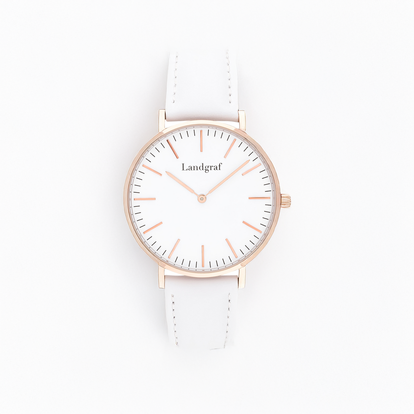 Elegant women's watch with genuine leather strap