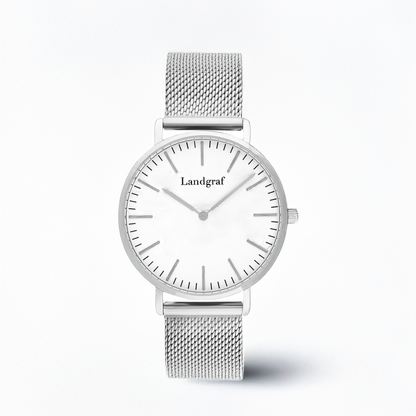 Elegant watch with mesh strap