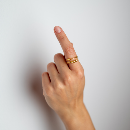 Adjustable anti-anxiety stainless steel ring – gold, silver, rose gold