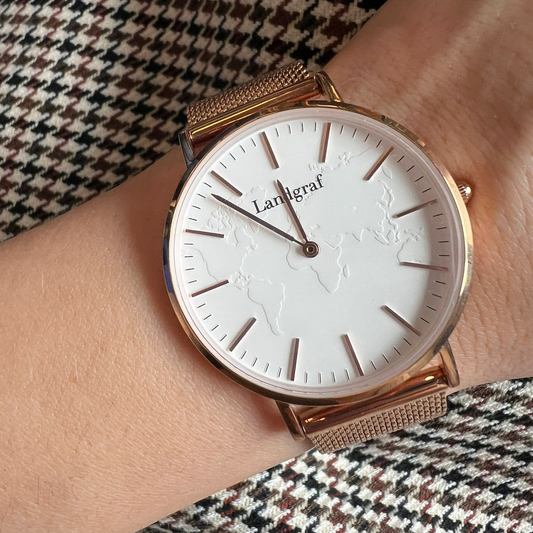 Embossed map watch &amp; personalized engraving