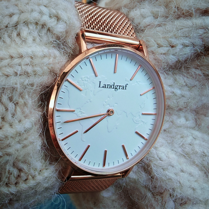 Embossed map watch &amp; personalized engraving